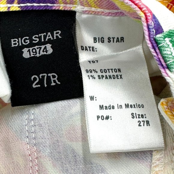 Big Star 1974 Jeans Pants Womens Alex Mid Rise Skinny Floral Multicolor 27R - Picture 10 of 12